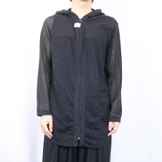 画像2: 90's DREAM BEACH USA製 メッシュジップパーカー BLACK M (2)