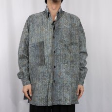 画像2: 総柄 レイヤードデザインシャツ  (2)