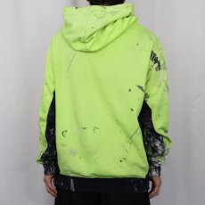 画像3: JACKEROO ペンキペイント 2トーン スウェットフーディー M (3)