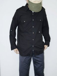 画像1: 80's BANANA REPUBLIC サファリシャツ BLACK M (1)