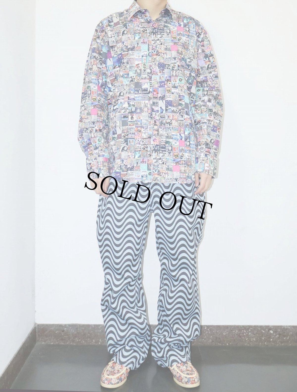 画像4: 2000's COTON DOUX アーティストジャケットプリントシャツ SIZE42 (4)