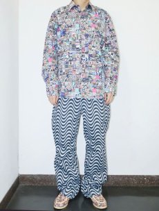 画像4: 2000's COTON DOUX アーティストジャケットプリントシャツ SIZE42 (4)
