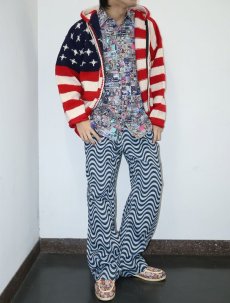 画像4: ECUADOR製 星条旗柄 ウールニットパーカー (4)