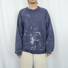 画像2: Hanes ペンキペイント 無地スウェット NAVY XL (2)