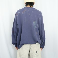 画像3: Hanes ペンキペイント 無地スウェット NAVY XL (3)