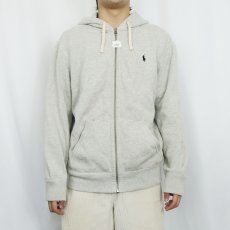 画像2: POLO Ralph Lauren ロゴ刺繍 スウェットジップパーカー L (2)