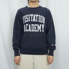 画像2: Champion REVERSE WEAVE "VISITATION ACADEMY" プリントスウェット NAVY M (2)