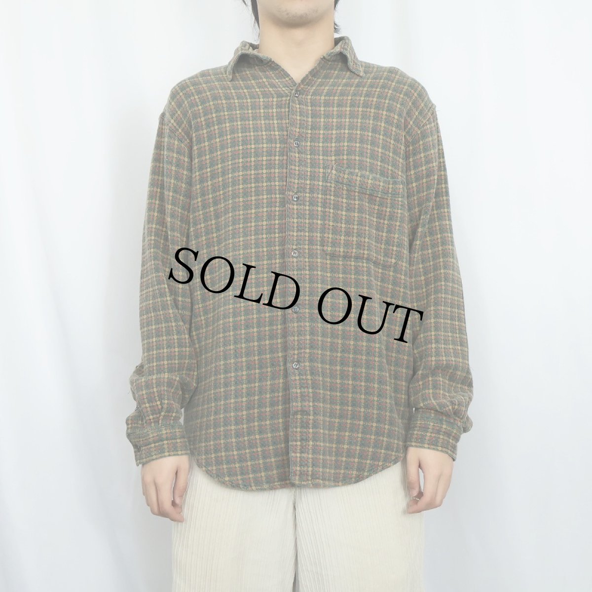 画像2: 90's THE TERRITORY AHEAD 柄織り コットンシャツ M (2)