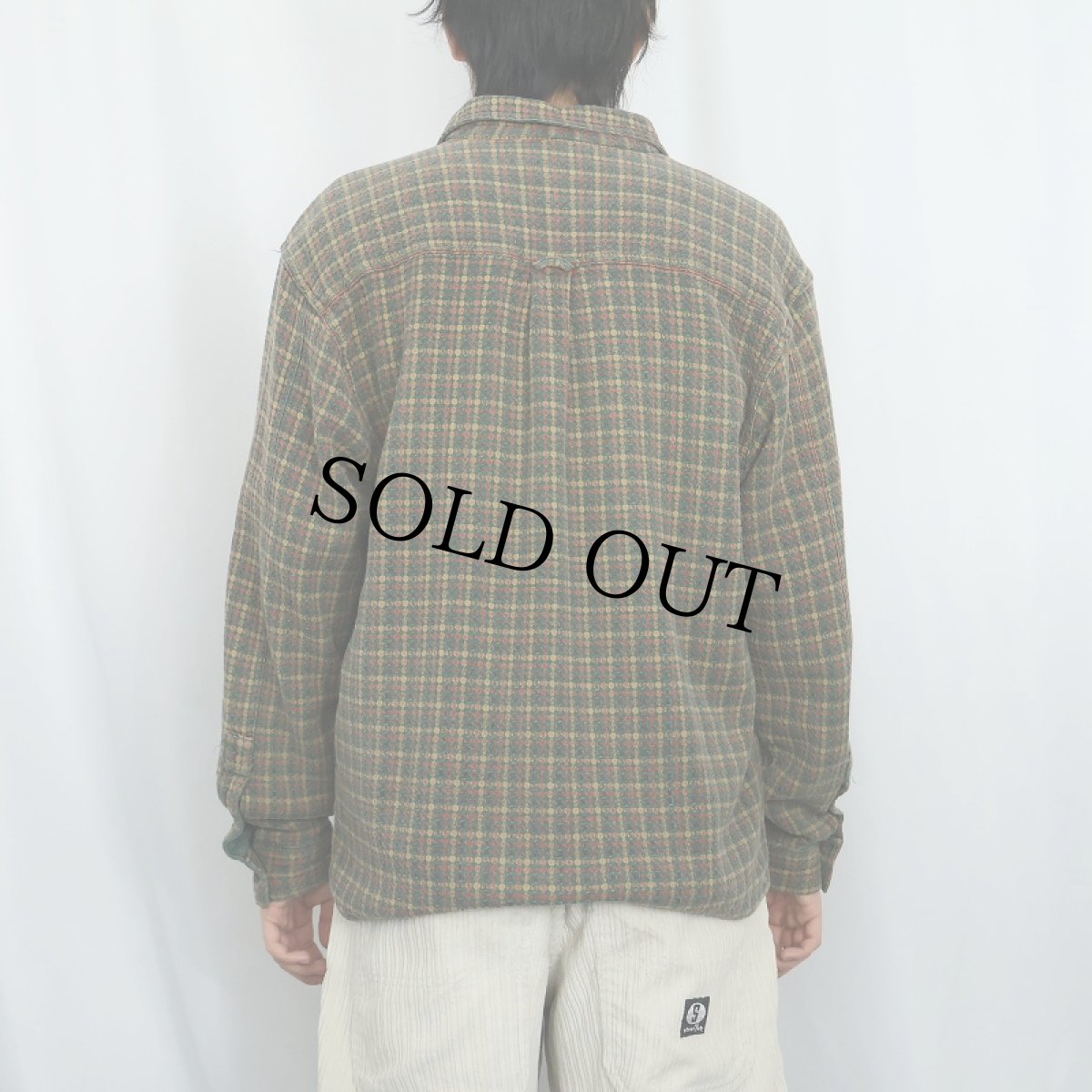 画像3: 90's THE TERRITORY AHEAD 柄織り コットンシャツ M (3)