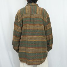 画像3: 90's THE TERRITORY AHEAD マルチボーダー柄織り コットンシャツ XL (3)
