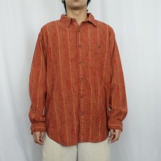 画像2: 90's THE TERRITORY AHEAD 柄織り コットンシャツ XL (2)