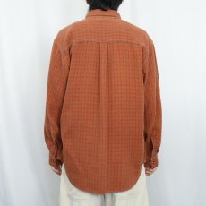 画像3: 90's THE TERRITORY AHEAD チェック柄織り ボタンダウンシャツ L (3)