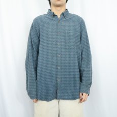 画像2: 90's THE TERRITORY AHEAD チェック柄織り ボタンダウンシャツ  (2)