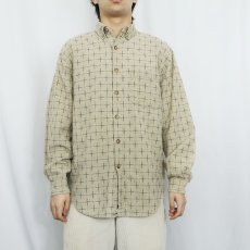 画像2: 90's THE TERRITORY AHEAD チェック柄織り ボタンダウンシャツ M (2)