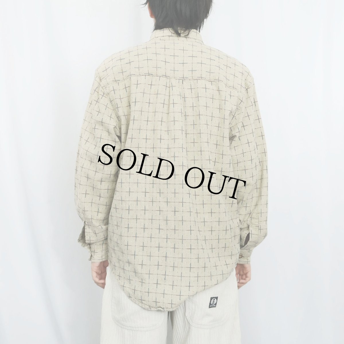 画像3: 90's THE TERRITORY AHEAD チェック柄織り ボタンダウンシャツ M (3)