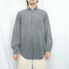 画像2: 90's THE TERRITORY AHEAD チェック柄織り ボタンダウンシャツ M (2)