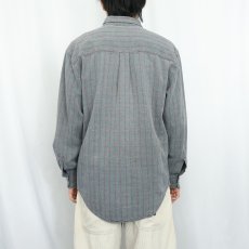 画像3: 90's THE TERRITORY AHEAD チェック柄織り ボタンダウンシャツ M (3)