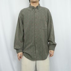 画像2: 90's THE TERRITORY AHEAD チェック柄織り ボタンダウンシャツ L (2)