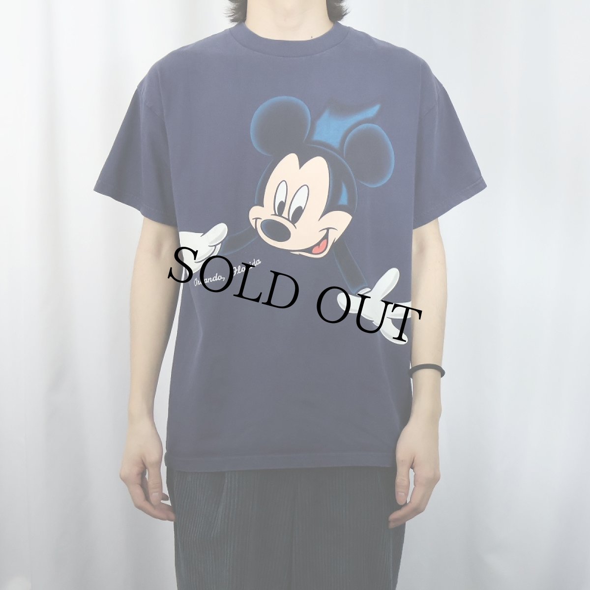 画像3: 90's Disney MICKEY UNLIMITED "MICKEY MOUSE" キャラクタープリントTシャツ NAVY L (3)
