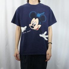 画像3: 90's Disney MICKEY UNLIMITED "MICKEY MOUSE" キャラクタープリントTシャツ NAVY L (3)