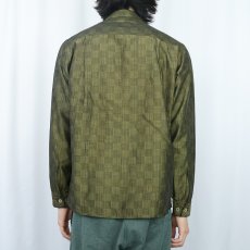 画像3: 50's Glentop チェック柄 シャイニー オープンカラーシャツ M (3)