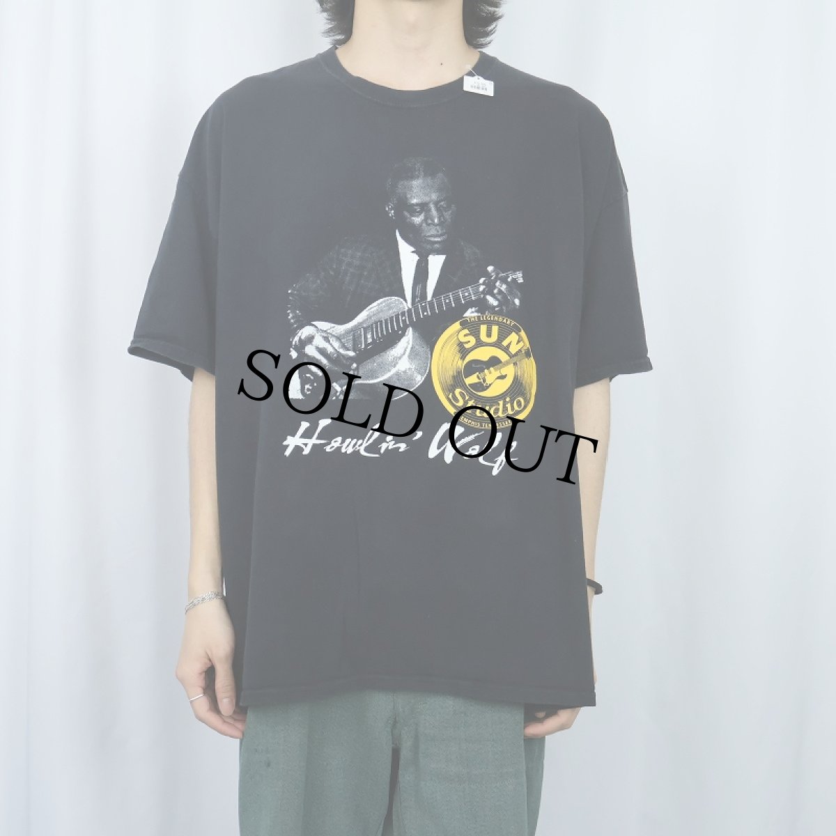 画像2: Howlin' Wolf "SUN Studio" ブルースシンガープリントTシャツ BLACK  (2)