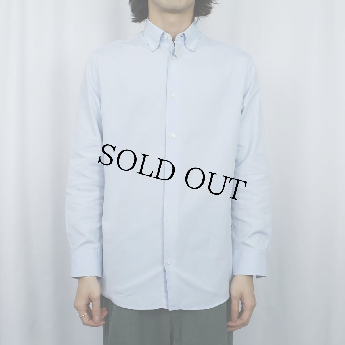 画像2: 90's HERMES FRANCE製 コットンボタンダウンシャツ SZIE38 (2)