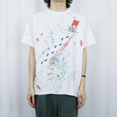 画像2: 90's "JOURNEY WITH JESUS VBS 1999" ペンキペイント ジーザスプリントTシャツ XL (2)