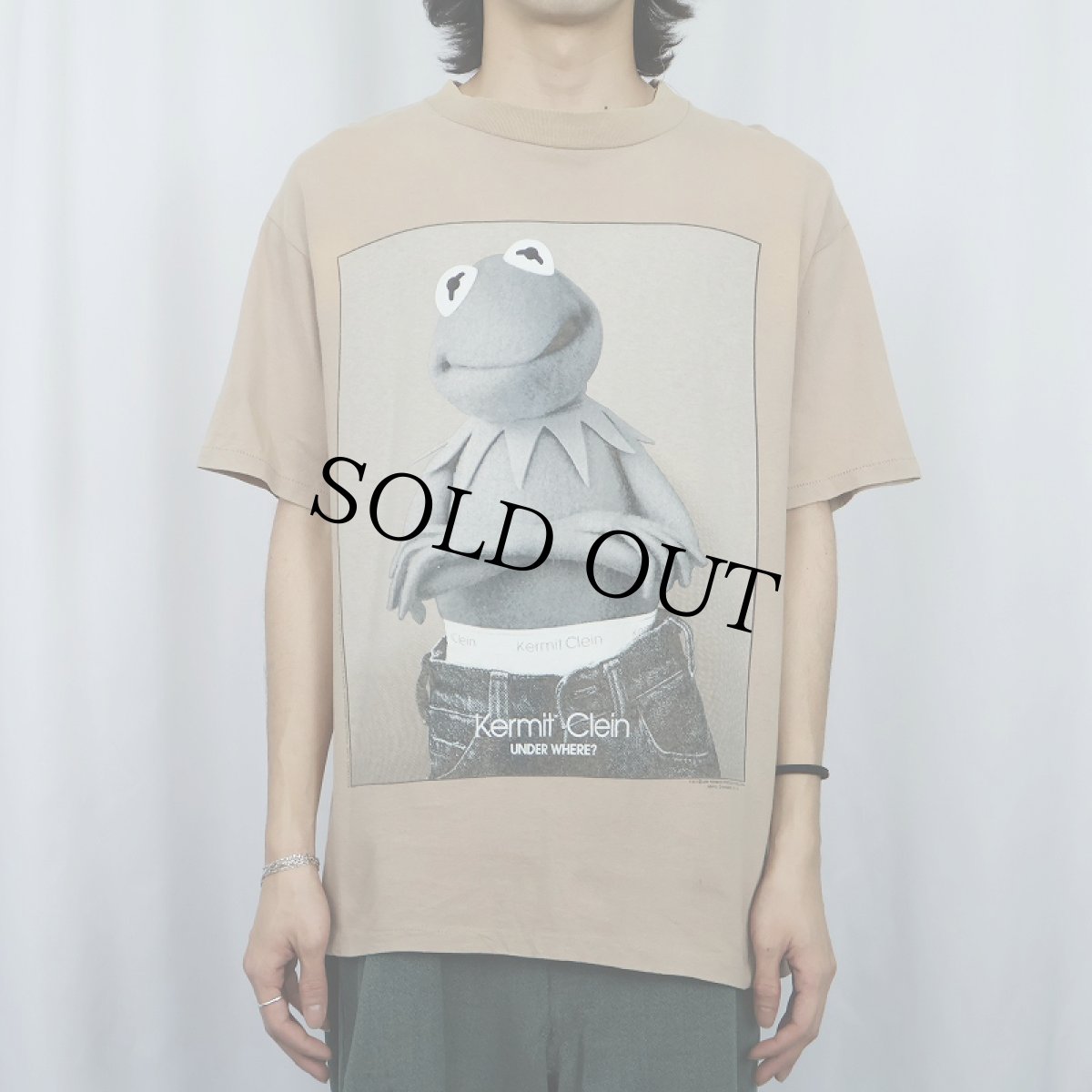 画像2: 90's Kermit USA製 "Kermit Clein" キャラクターパロディプリントTシャツ L (2)