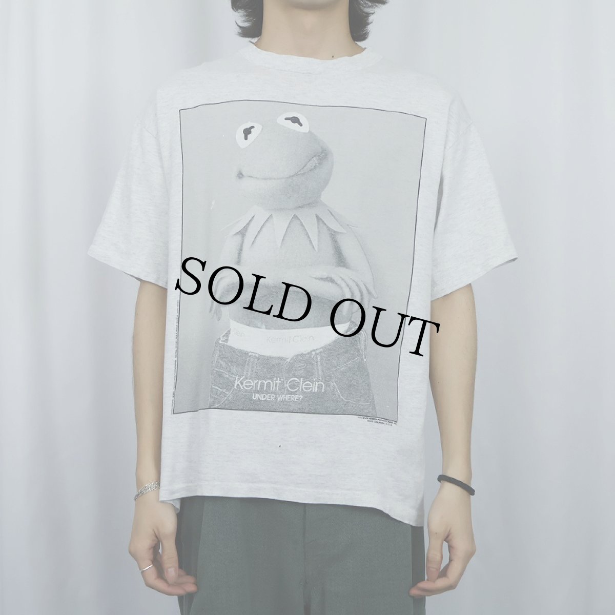 画像2: 90's Kermit USA製 "Kermit Clein" キャラクターパロディプリントTシャツ L (2)