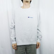 画像2: 90's Champipon USA製 青刺繍タグ 後期 ロゴ刺繍 前V スウェット XL (2)
