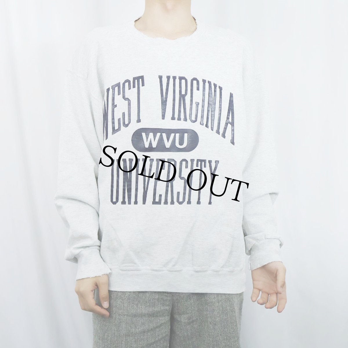画像2: 90's RUSSELL ATHLETIC HIGH COTTON USA製 "WEST VURGINIA UNIVERSITY" プリントスウェット M (2)