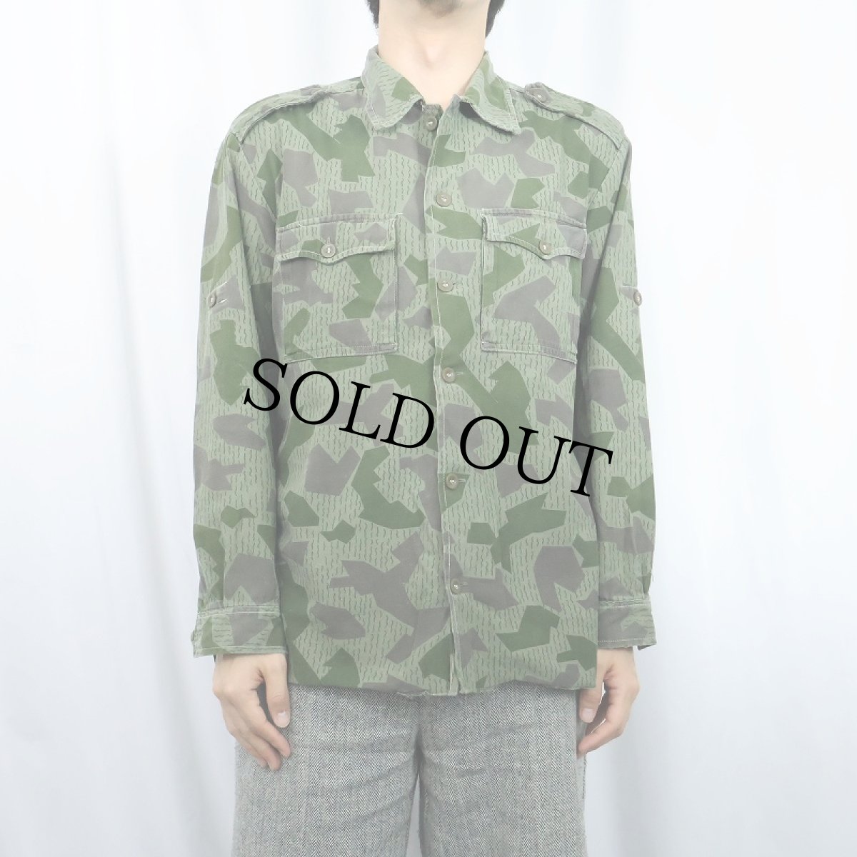 画像2: 80's ブルガリア軍 スプリンターカモ柄 フィールドシャツ  (2)