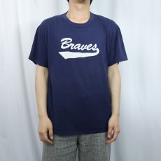 画像3: 80's RUSSELL ATHLETIC USA製 "Atlanta Braves" MLBチームロゴプリントTシャツ NAVY L (3)