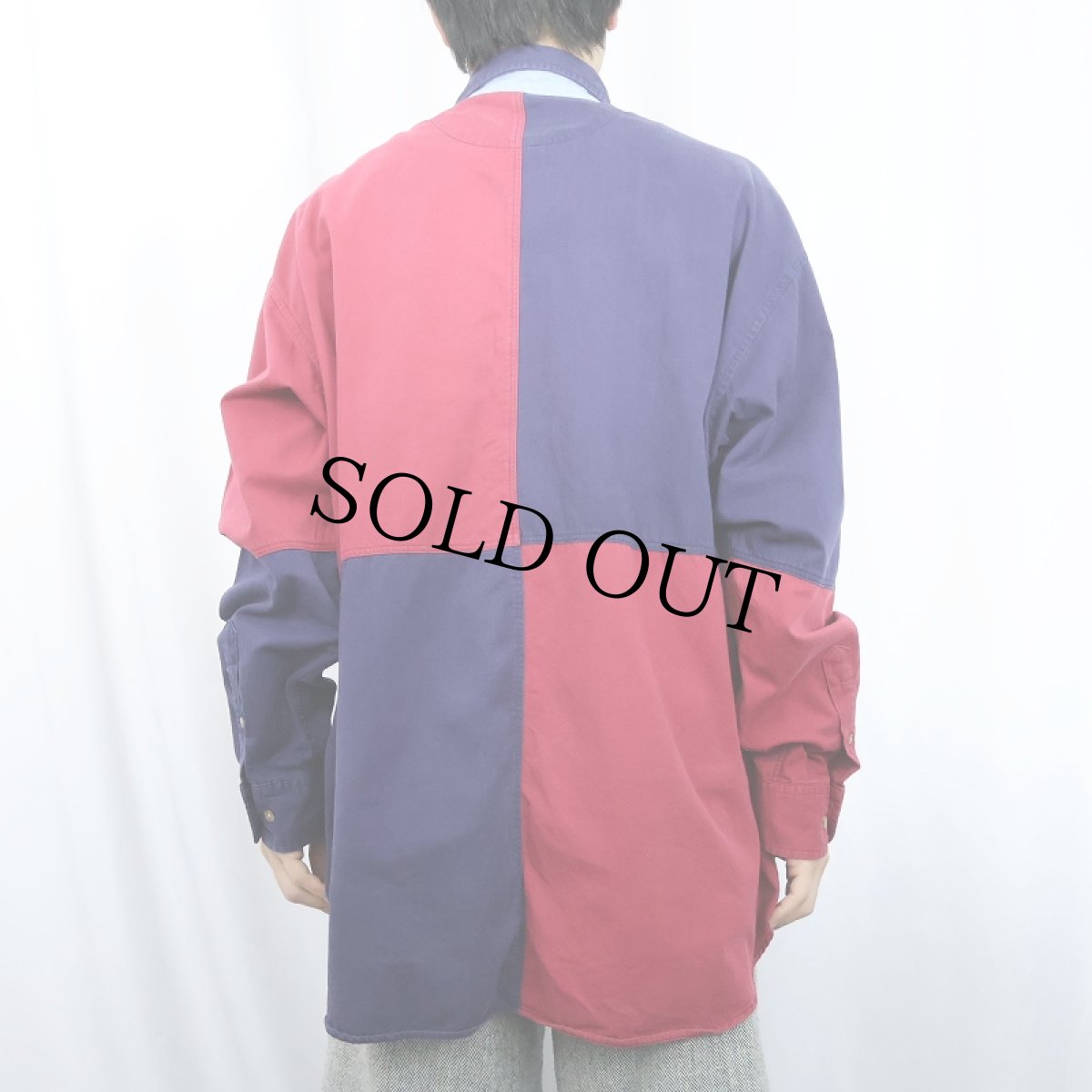 画像3: 90's GAP パネル切り替え コットンボタンダウンシャツ L (3)