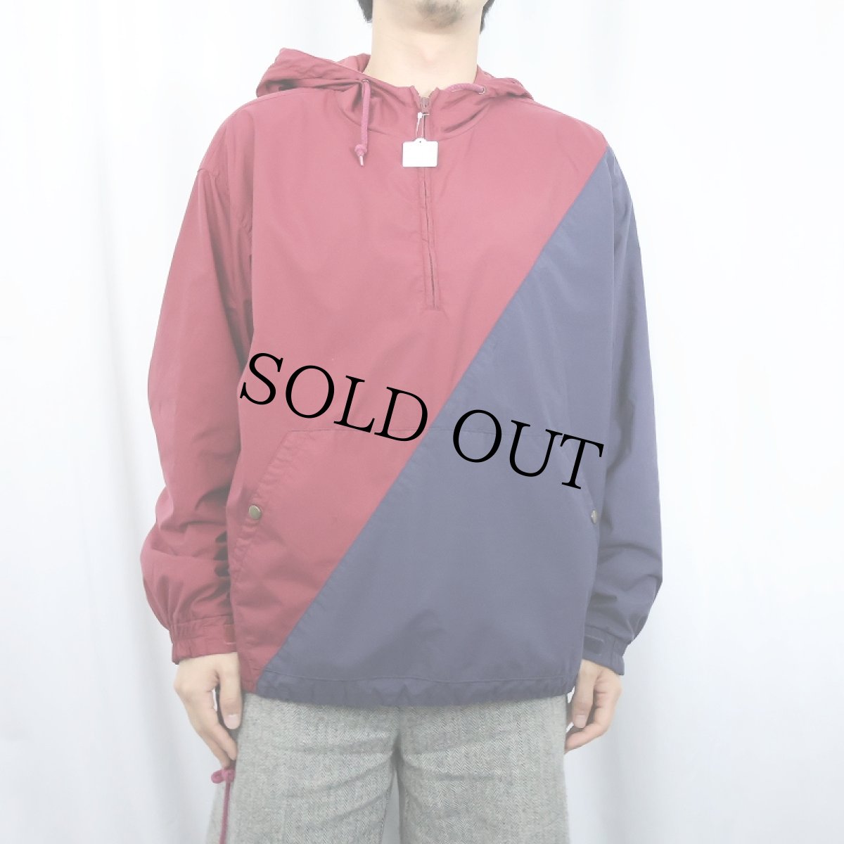 画像2: 90's GAP 2トーンナイロンアノラックパーカー S (2)