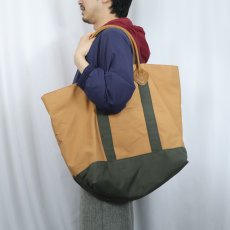 画像2: 90's〜 L.L.Bean レザーハンドル キャンバストートバッグ LARGE (2)
