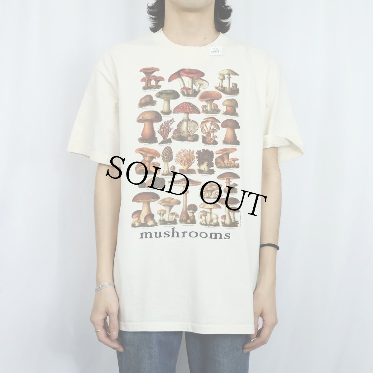 画像2: 90's〜 EARTH SUN MOON "mushrooms" プリントTシャツ L (2)