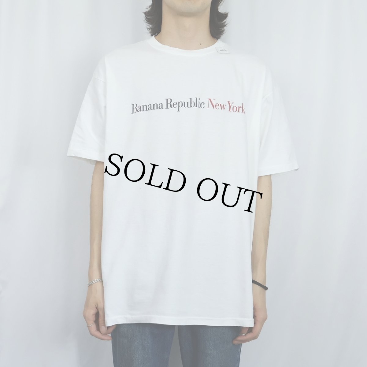画像2: 90's BANANA REPUBLIC New York ロゴプリントTシャツ  (2)