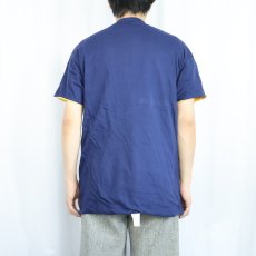 画像4: 80's IMP PRINT Sportswear ダブルフェイス リバーシブルTシャツ NAVY XL (4)