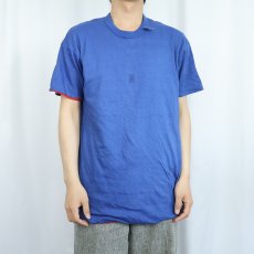 画像3: 80's IMP PRINT Sportswear ダブルフェイス リバーシブルTシャツ BLUE XL (3)