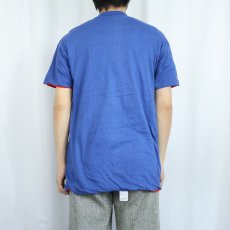 画像4: 80's IMP PRINT Sportswear ダブルフェイス リバーシブルTシャツ BLUE XL (4)