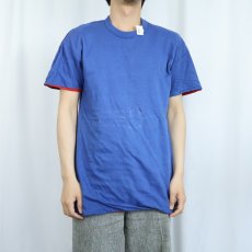 画像3: 80's IMP PRINT Sportswear ダブルフェイス リバーシブルTシャツ BLUE XL (3)
