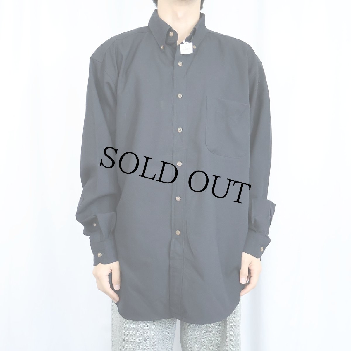 画像2: 90's PENDLETON "SIR PENDLETON" ウールボタンダウンシャツ BLACK L (2)