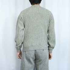 画像3: 60's〜 B.Altman & Co. ストライプ柄 ウールニットカーディガン S (3)