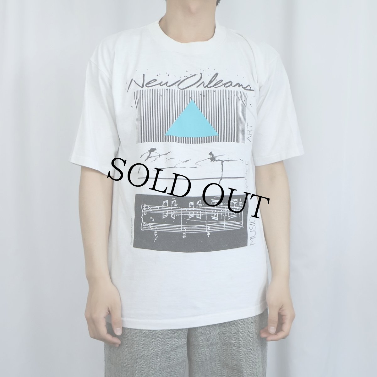 画像2: 90's GRAVITY GRAPHICS USA製 "New Orleans" アートプリントTシャツ L (2)