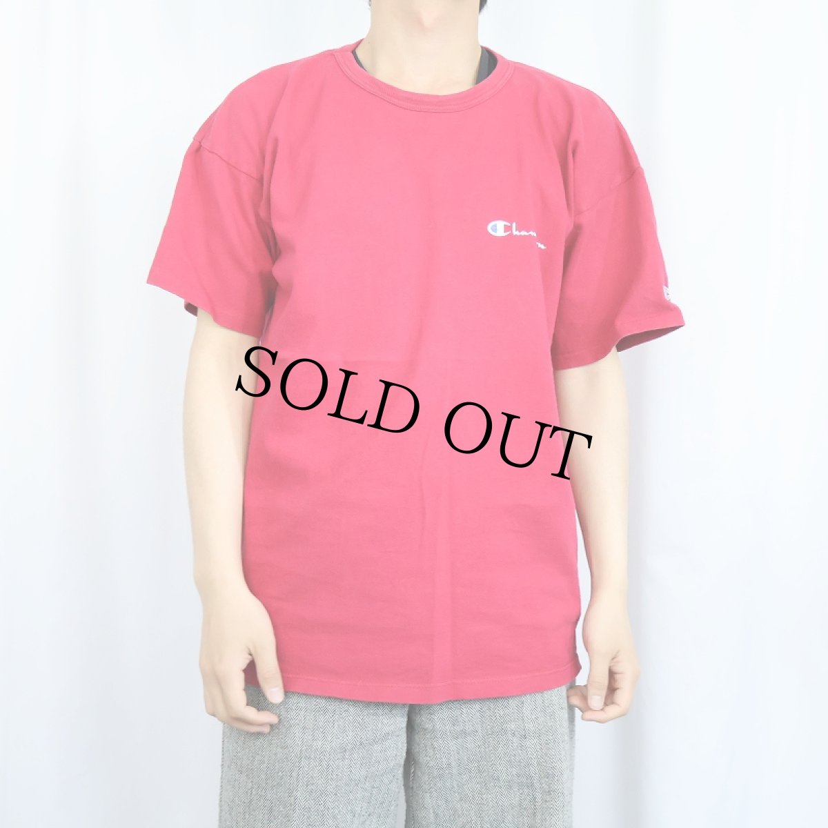 画像2: 80〜90's Champion 青刺繍タグ 中期 USA製 ロゴプリントTシャツ XL (2)