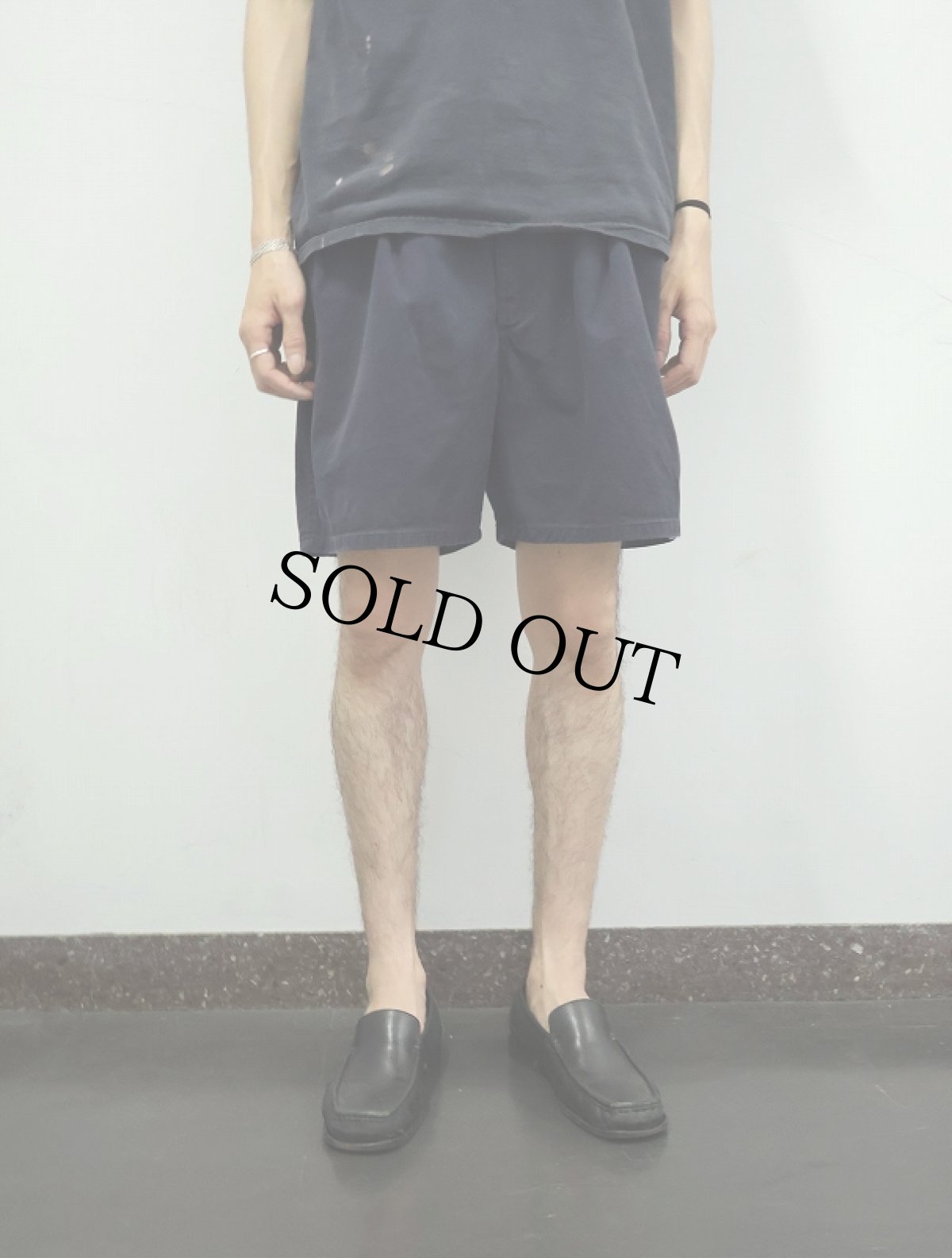 画像2: 90's POLO Ralph Lauren USA製 "POLO CHINO" 2タック コットンチノショーツ NAVY W38 (2)