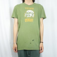 画像3: 70's MEMPHIS MARINES "K/3/23" スカル イラストTシャツ XL (3)