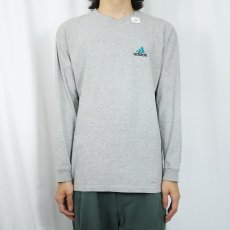画像2: 90's adidas USA製 ロゴ刺繍ロンT M (2)